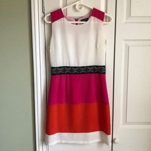 Women’s medium color block cocktail dress.